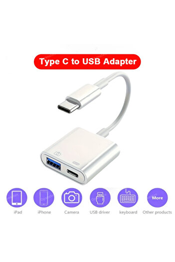 Choice محول OTG من النوع C 2 في 1 لهاتف iPhone 16 15 14 13 12 Pro Max XR 8 Plus كابل 8 Pin إلى USB 3.0 تحويل