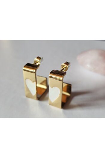 Anatolia Love, Soul Mate Sequences Heart Detailed Steel Earrings