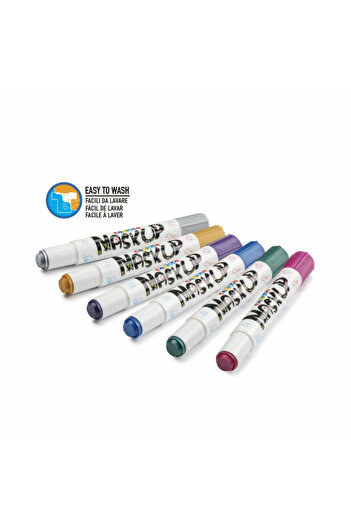 CARIOCA Face Painting Set, Face Painting Colors, Mask Up Metallic Set, 6 Pencils / Set