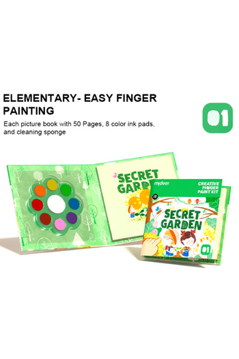 Mideer Set of 3 Finger Painting Cards, Finger Paint, Beginner, Intermediate and Advanced Level,
