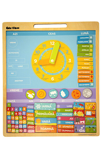 BIGJIGS Toys Magnetic Weather Calendar - Romanian Language
