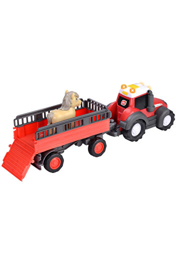 Simba ABC Massey Ferguson Animal Trailer 30 Cm Tractor With Lights, Sounds, Trailer And Figurine