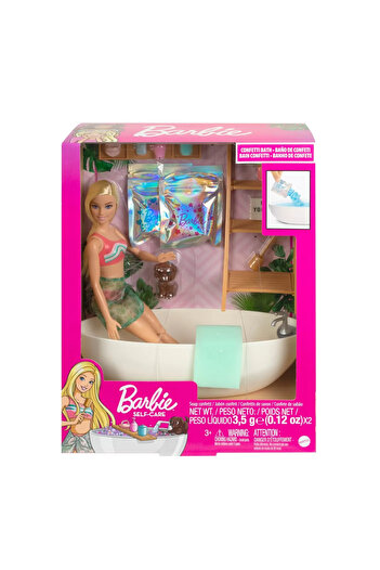 mattel Babrie Self Care Set Papusa Si Baie Cu Confetti
