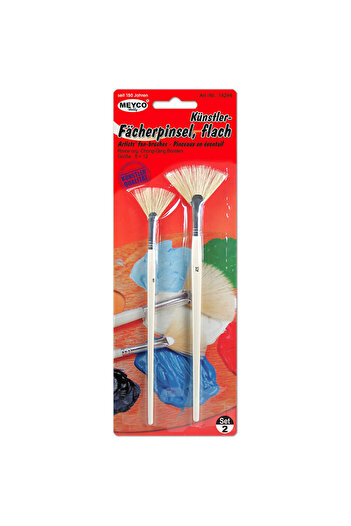 Meyco Set Of 2 Fan Brushes For Artists, No. 8 And 12