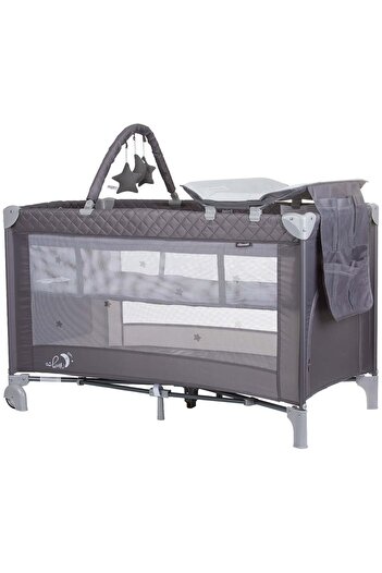 Chipolino Folding Crib With Changing Mat Luna Ash Grey