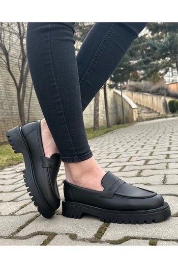 Bonjey Black Oxford Laofer Shoes Buckle Daily Orthopedic Insoles