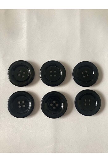 beyna aksesuar Black Polyester Jacket 44 Size, Italian Button - Pack of 6