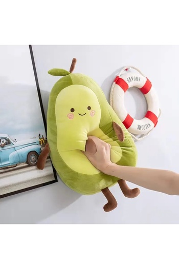 Wolawood Avokado Peluş Yastık Yumuşacık Şirin Eğlenceli Meyve Temalı Renkli Konforlu Lüks Dekoratif Hediyelik