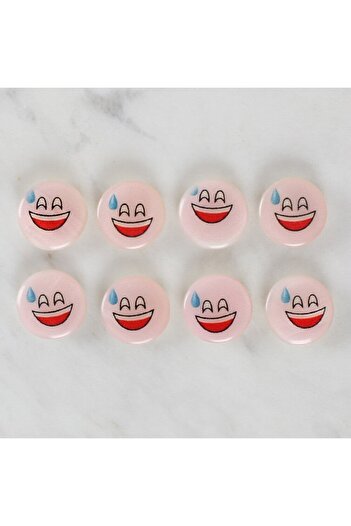 CT STONES Loren Crafts 8-Pack Smiley Face Button - 1017