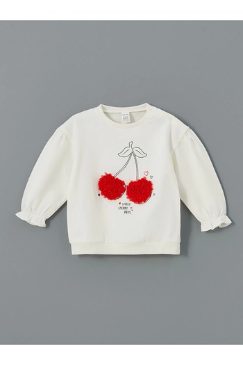 LC Waikiki Crew Neck Cherry Print Sweatshirt and Leggings for Baby Girl - Set of 2
