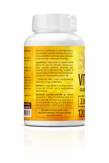 ZENYTH Super Vitamin D3, 2000 IU, 60 Capsules, With Mct Coconut Oil,