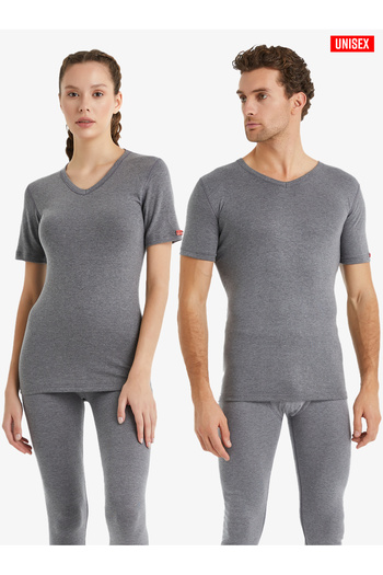 Blackspade Unisex Thermal T-Shirt Level 2 1263 - Gray Melange