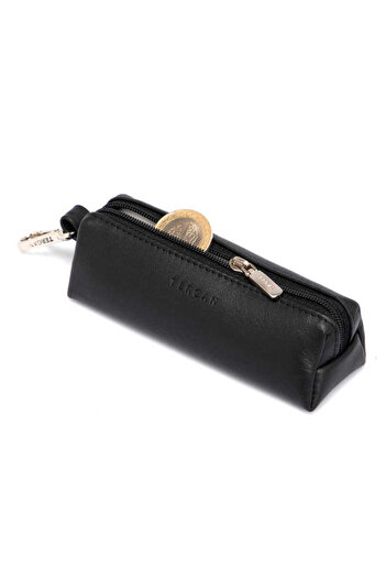 Tergan Black Genuine Leather Unisex Keychain - S1An00000217-A85