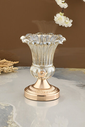 AKSESUAR EVRENİ Tesin Tulip Glass Decorative Vase Yellow