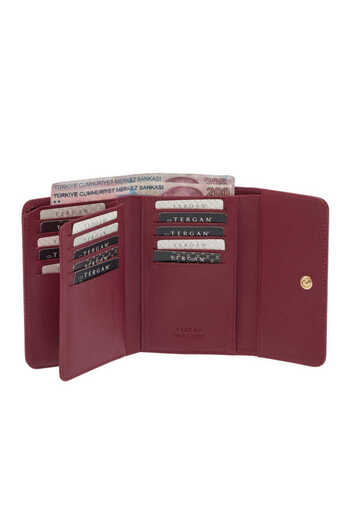Tergan Claret Red Leather Women's Wallet - S1Cb00005788-K16