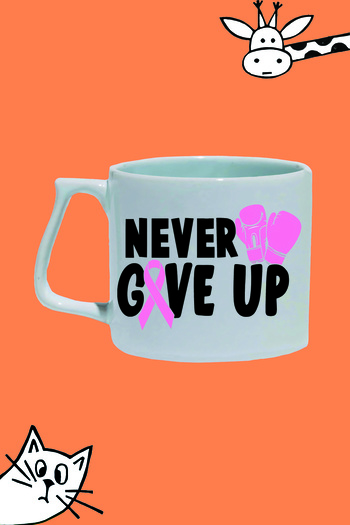 Olympus plus Never Gi̇ve up Never Give up Pink Gloves Boxing Design Printed White Luxury Mug Bar Cup
