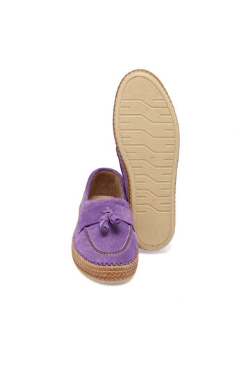 Tergan Lila Hakiki Süet Deri Kadın Espadril - K24I1AY67227-R92