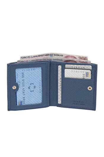 Tergan Blue Genuine Leather Women's Wallet - S1Cb 00005627 -T0M