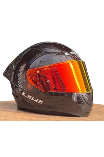 LS2 Rapıd 2 Race Parlak Siyah Kapalı Motosiklet Kaskı Kırmızı Camlı
