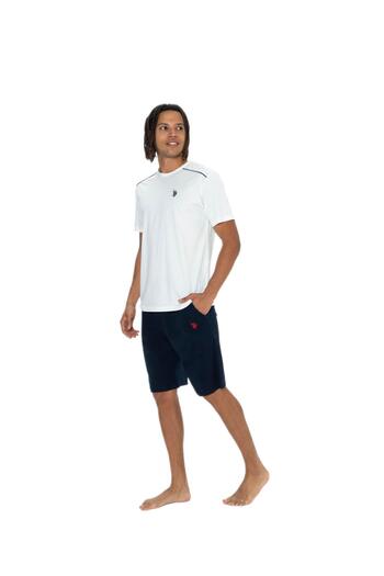 U.S. Polo Assn. Πόλο Ασν. Ανδρικό κοστούμι πιτζάμες με στρογγυλή λαιμόκοψη και κοντό μανίκι ριγέ 3 τεμαχίων