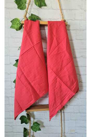 GÜRPAMUK HOME & BABY 2-Piece Multi-Purpose Muslin Cloth, Cover, Baby Girl-Boy Blanket Cotton 60X60Cm/Red