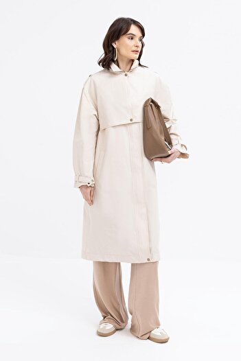 ALLDAY Trench Coat with Stone-Pocket Windbreaker