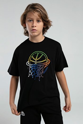 Kappa Boy's Printed Tshirt 5-16 Years Black