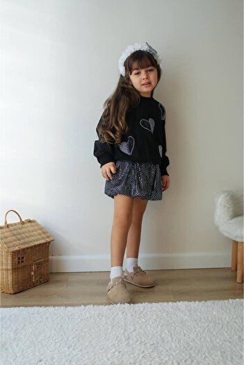 JELİBOOM Girl's Sequined Skirt Suit