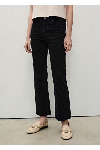 MANGO Woman Sienna Flare Crop Jean Trousers