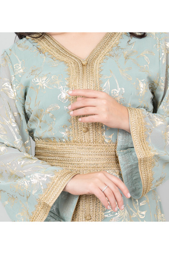 IKKXA Lace Printed Modern Jalabiya