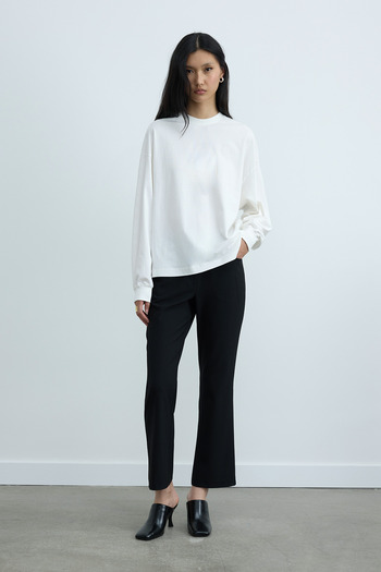 Suud Collection Ecru Dune Oversize Cuffed T-Shirt