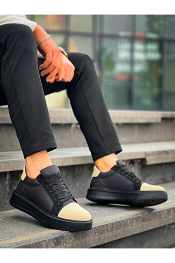 soonaksesuar Kb-X46 Kuback Black Beige High Black Sole Casual Sports Shoes