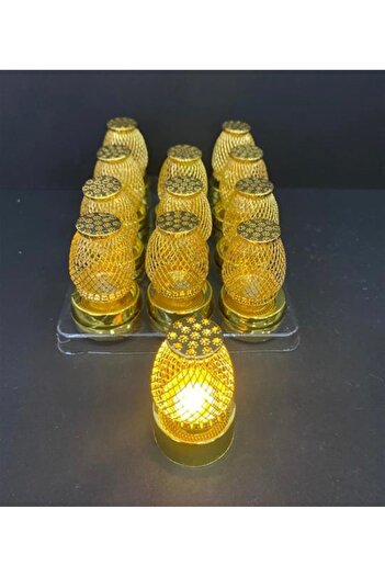 Mnk LED IŞIKLI  DEKORATİF SUNUM VE GECE LAMBASI 6CM ALTIN RENGİ METAL KAFESLİ  2Lİ SET OLARAK YOLLANIR