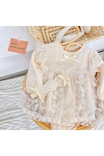 nannie Jessie Cream Cotton Girl Dress - 2-3 years