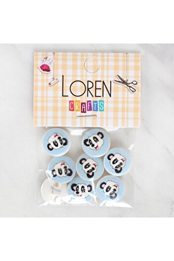 CT STONES Loren Crafts 8-Piece Panda Button - 1059