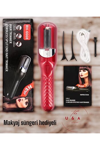 UA STORE Saç Kırığı Alma Makinası Makyaj Süngeri Hediyeli