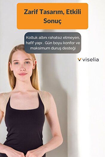 Viselia Dik Duruş Korsesi Omuz Misina Ipli Çelik Balen Bel Korsesi Kamburluk Önleyici Korse Kelebek Model