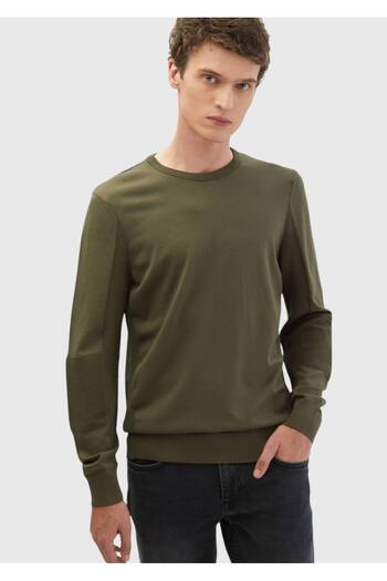 Ramsey Πλεκτό πουλόβερ Χακί Crew Neck Jacquard