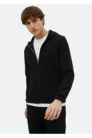 Ramsey Black Hooded Sweatshirt - Straight Cut