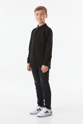 Fulla Moda Basic Judge Collar Boy's Shirt