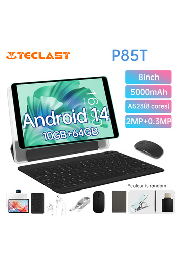 Choice تابلت Teclast P85T 2024 باللون الأزرق Allwinner A523 ثماني النواة 1.8 جيجاهرتز/ 10 جيجابايت (4 جيجابايت + 6 جيجابايت) ذاكرة وصول عشوائي/ 64 جيجابايت ذاكرة قراءة فقط/ 8 بوصة 800×12