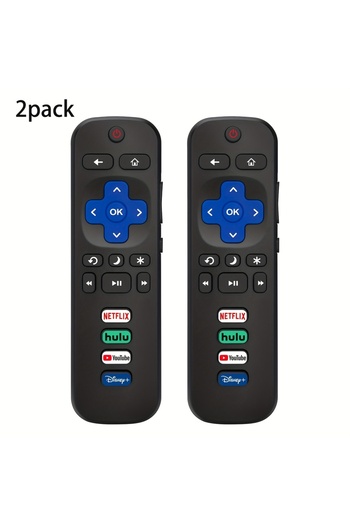 Choice 2pcs black 2 remote controls compatible with TCL Roku/Hisense Roku/Onn Roku/Philips Roku smart TV (n