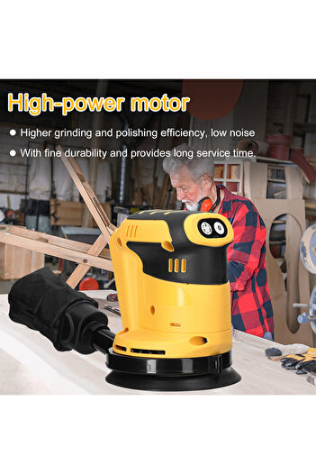 Choice 125mm Brush Motor Cordless Orbital Sander Wood Grinder Electric Car Polisher Wood Metal Polishing...