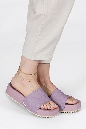 Jump 50001 Wedge Heeled Lilac Daily Women's Platform Slippers