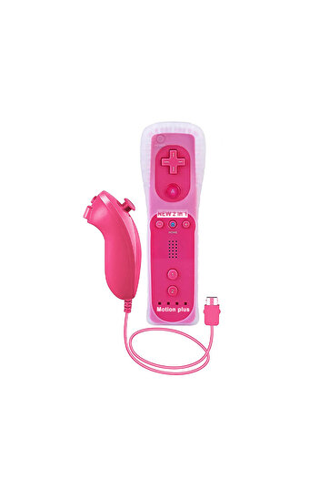Choice مجموعة مكونة من زوج واحد باللون الوردي مع جهاز تحكم Nunchuck وجهاز تحكم عن بعد Motion Plus وجهاز تحكم عن بعد Wii ولوحة ألعاب