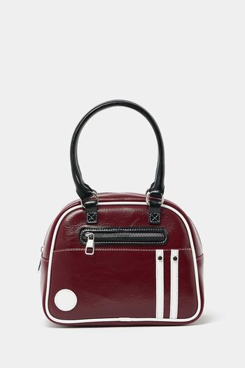 Madamra Claret Red Women's Retro Bowling Hand and Shoulder Bag