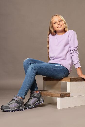 Jump 27787 Velcro Gray - Lilac Girl's Casual Boots Sneakers