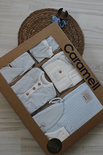 Caramell Barbosa %100 Doğal Pamuk Hastane Çıkışı Erkek Bebek (0-3 Ay Yazlık)