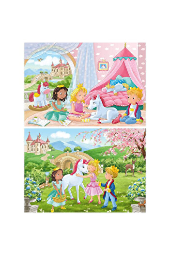 RAVENSBURGER Princess and unicorn puzzle 2x12 pieces