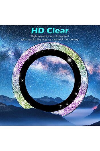 AWH for Samsung S25 Ultra Bling Camera Lens Protector, Metal Cover, HD Clear, Glitter Colorful